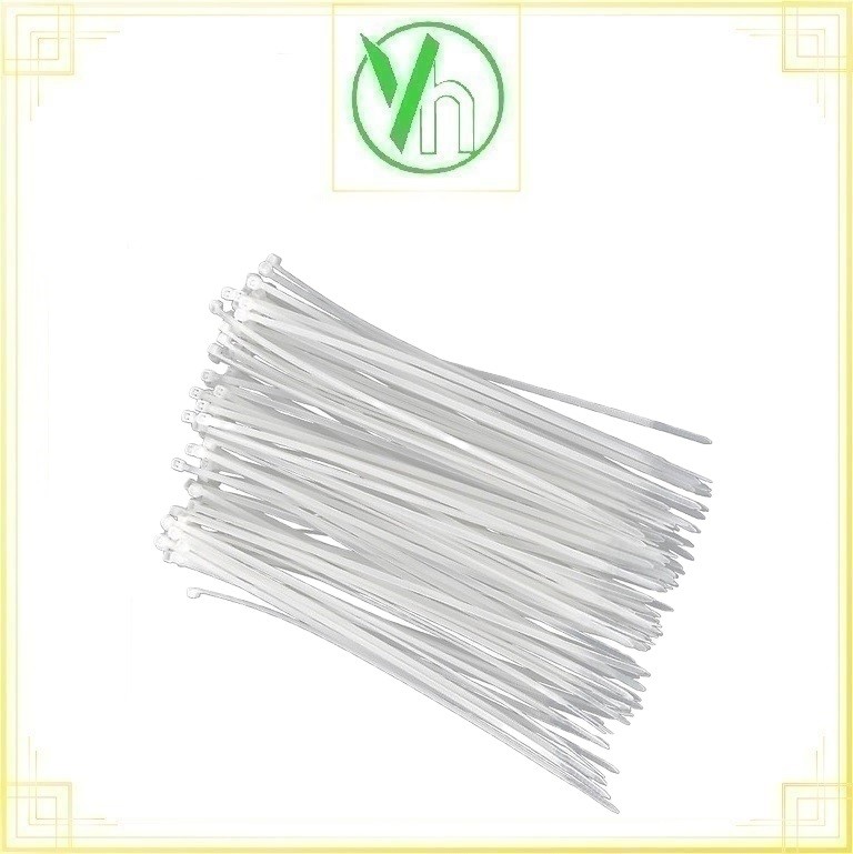 Lạt nhựa 150mm trắng đen Việt Nam 2,5x150