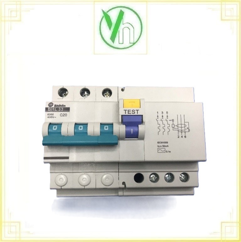 RCBO BHL 3P 10A 6kA 30mA Shihlin SHIHLIN ELECTRIC BHL 3P 10A 6kA 30mA