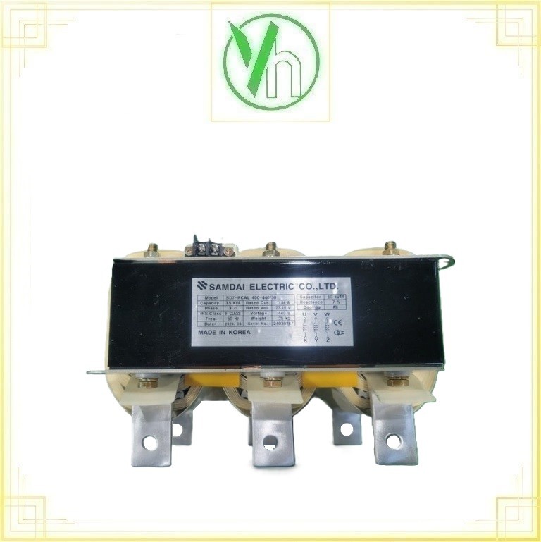 Cuộn kháng Reactor 3P 50Hz 50KVAR 7% - 400V SD7-RCAL400-440/50 SAMDAI SD7-RCAL400-440/50 