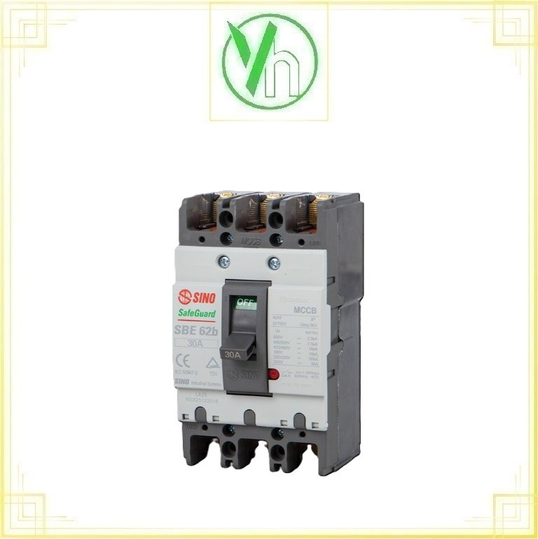 Aptomat MCCB 2P 60A 30kA SBE62b/60 Sino Sino - Vanlock SBE62b/60