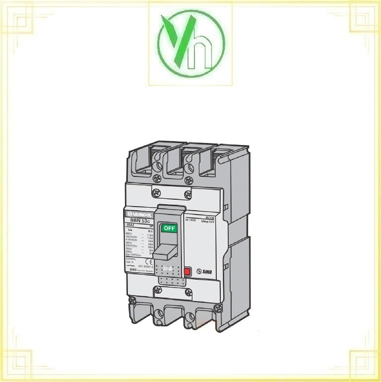 Aptomat MCCB 3P SBN53c/20 18kA Sino Sino - Vanlock SBN53c/20