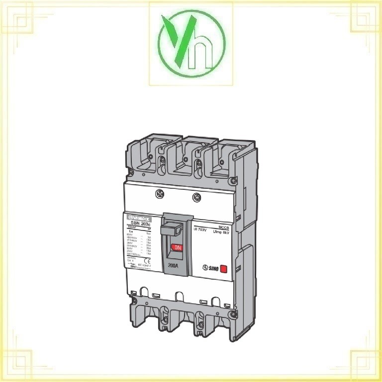 Aptomat MCCB 3P SBN203c/200 30kA Sino Sino - Vanlock SBN203c/200