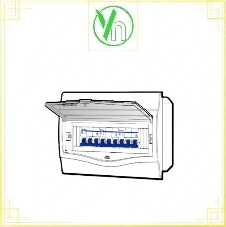 Tủ điện âm tường mặt nhựa chống cháy chứa 9-12 module V4FC 9-12LA Sino Sino - Vanlock V4FC 9-12LA