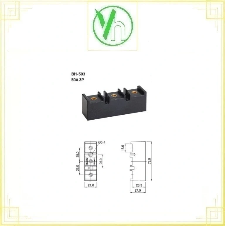 GIÁ ĐỠ THANH CÀI, 50A, 3P BH-503 HIVERO HIVERO BH-503