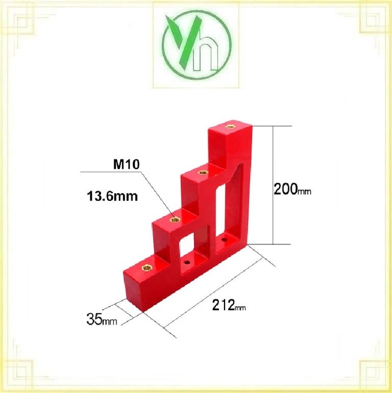 Gối sứ đỡ thanh cái bậc thang CT4-50 màu đỏ DUWAI ELECTRIC CT4-50