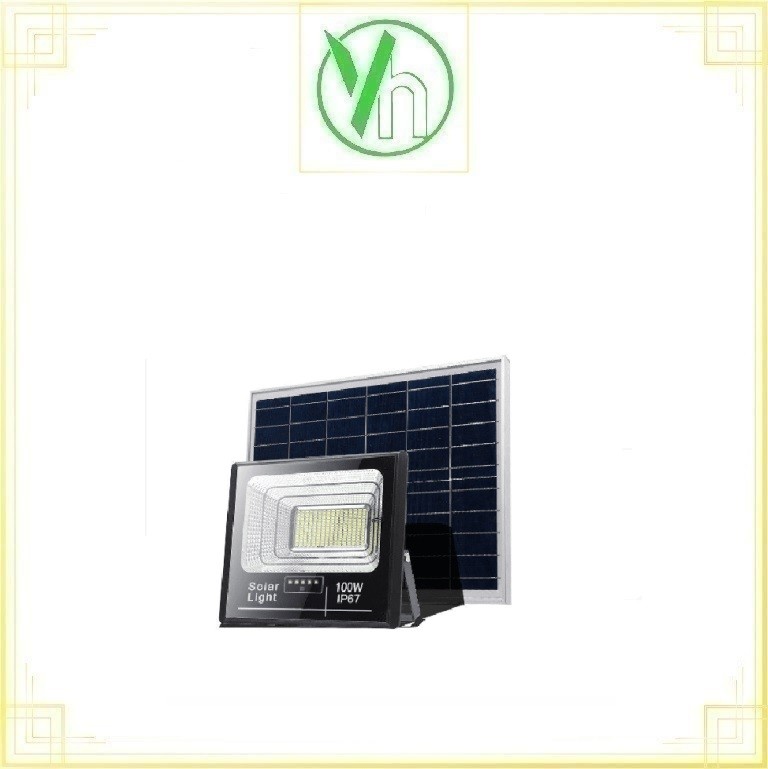 Đèn pha năng lượng mặt trời báo Pin 100W CHINA .