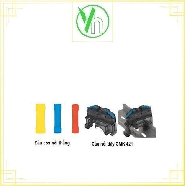 Đầu nối dây điện lắp Dinrail dùng dây 0,75-2,5mm2,32A loại đơn màu xanh, cam CHINA CMK 421