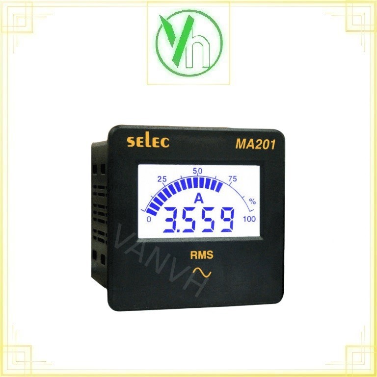 Đồng hồ tủ điện dạng số hiển thị dạng LCD (72*72) MA201 Selec MA201