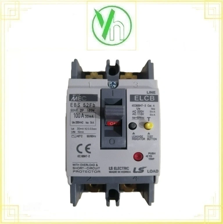 Aptomat chống dòng dò 2P 100A 5kA EBE102Fb LS ELECTRIC EBE102Fb 100A