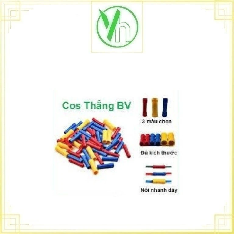 Đầu cos nối thẳng dây 0,5-1,5mm2 ( đỏ, vàng, xanh) BV 1,25 CHINA BV 1,25