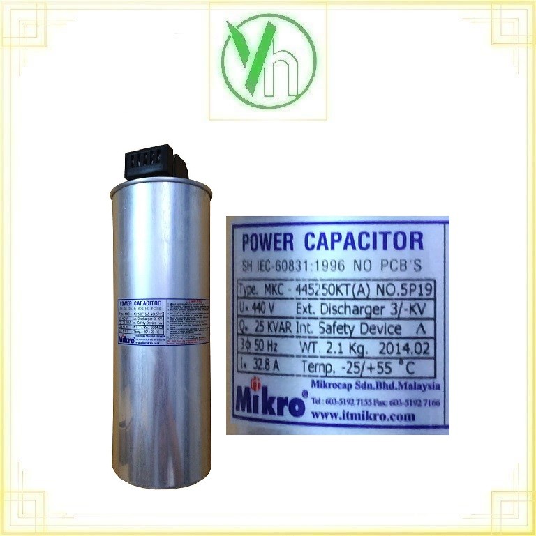 Tụ bù khô 3P 440V 25Kvar 50Hz MIKRO MKC-445250KT