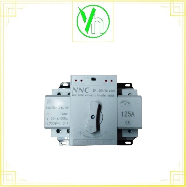 Công tắc chuyển nguồn tự động kép 125A 230VAC NNC-WQ-125-2P CHINA NNC-WQ-125-2P