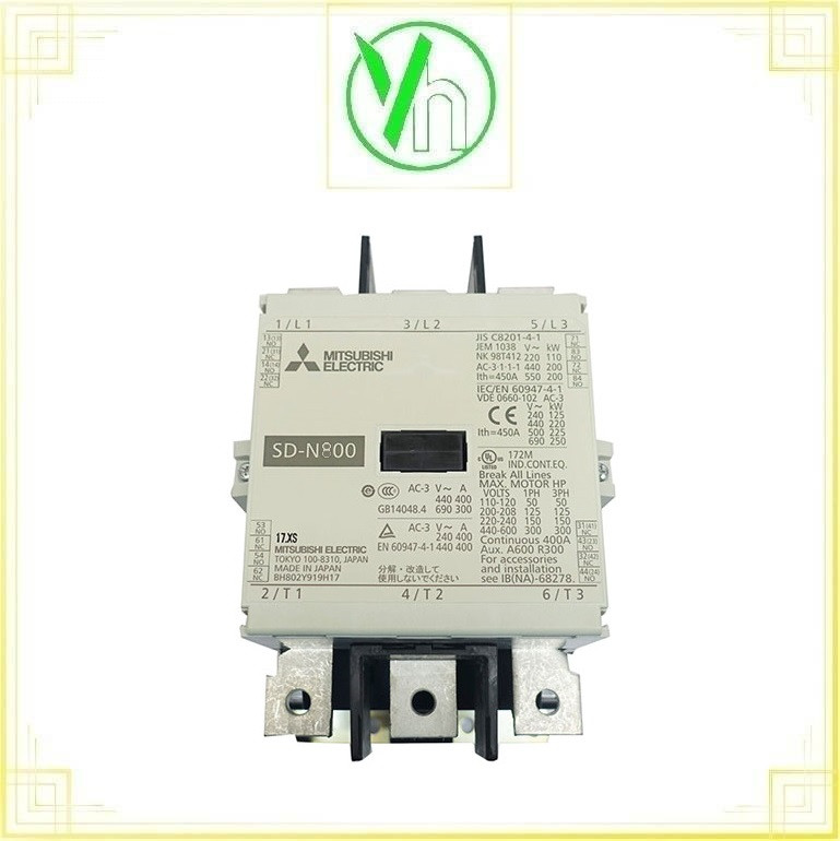 Công tắc tơ dạng khối 800A 440kW SD-N800 DC24V Mitsubishi SD-N800 DC24V