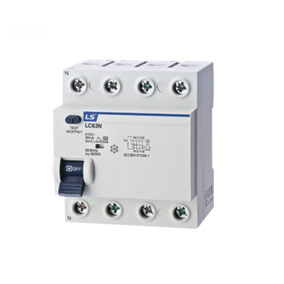 Aptomat RCCB chống rò điện LC100H 3P+N 63A 30mA 10kA LS ELECTRIC LC63N3PN63A