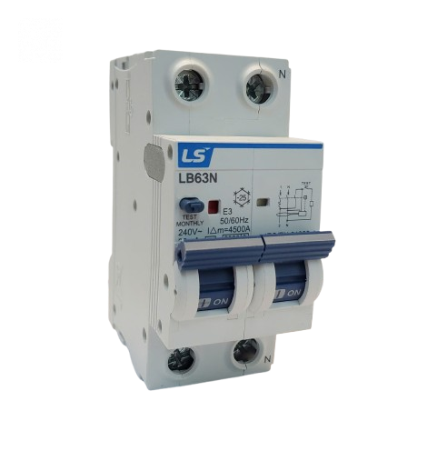 Aptomat RCBO chống rò điện LB63N 1P+N 6A 30mA 4.5kA LS ELECTRIC LB63N1PN6A