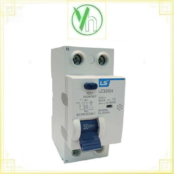 Aptomat RCCB chống rò điện LC100 1P+N 100A 30mA 10kA LS LS ELECTRIC LC100H1PN100A