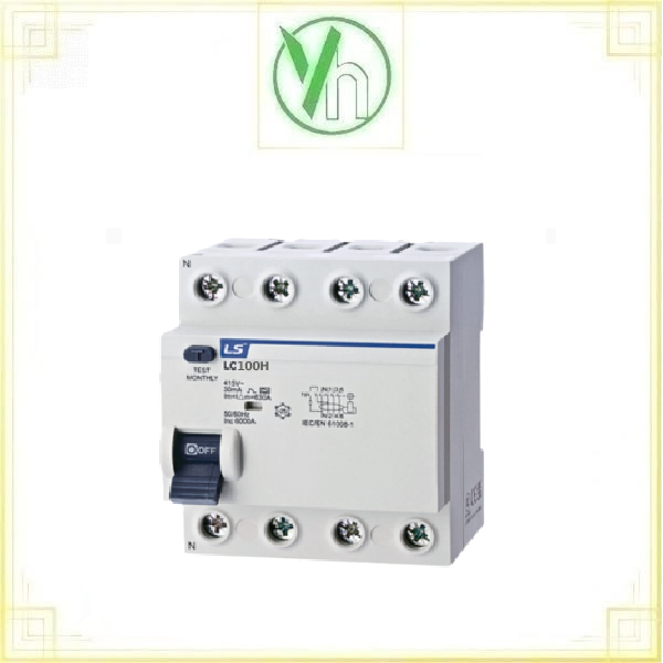 Aptomat RCCB chống rò điện LC100H 3P+N 100A 30mA 10kA LS LS ELECTRIC LC100H3PN100A