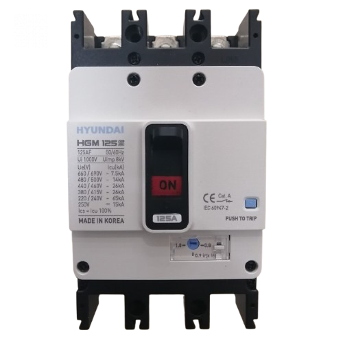 Aptomat Huyndai MCCB HGM125L 3P 125A 55kA Hyundai HGM125L-F