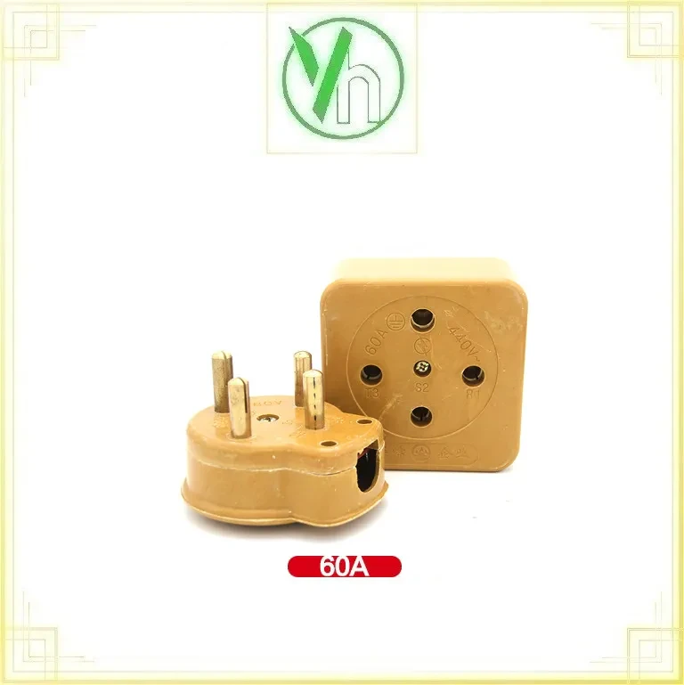 Ổ/Phích cắm chịu nhiệt 4 chân 60A 380V DELIXI VH 60A 380V