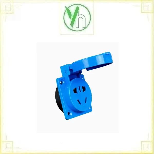 Ổ cắm điện chống nước 220V 5 lỗ 2-3 phích cắm 10A16A có nắp bảo vệ bằng nhựa chống mưa CHINA ocam5lo