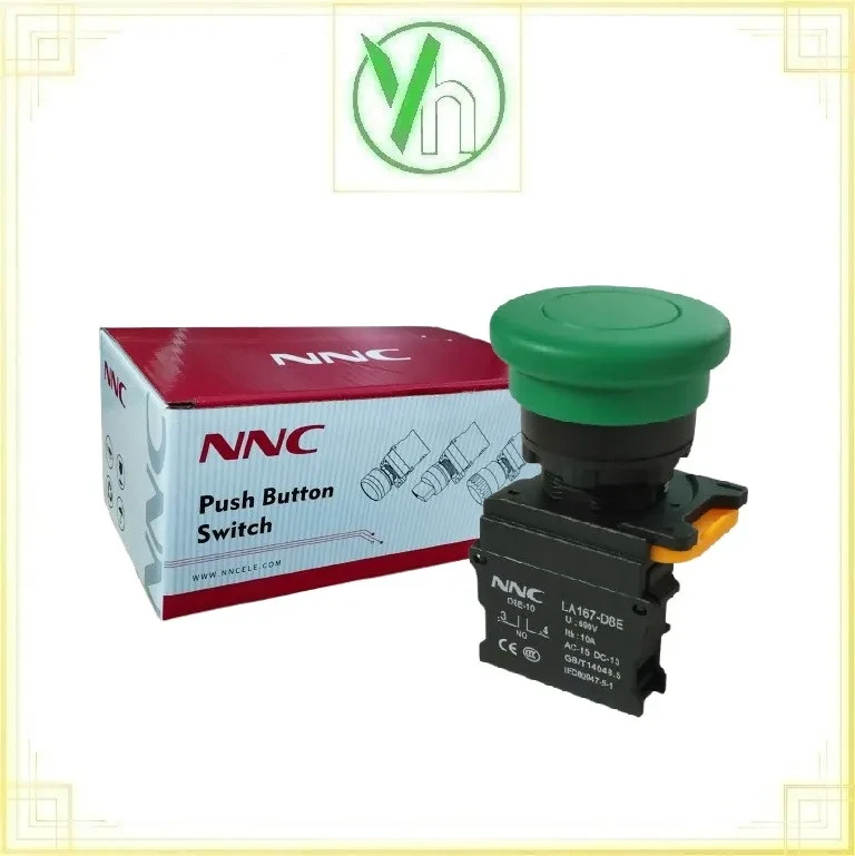 Nút nhấn nấm màu xanh LA167-D8E-10M-G CHINA LA167-D8E-10M-G