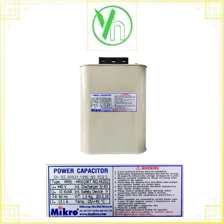 Tụ bù dầu 3P 440V 10Kvar 50Hz MMS-445010KT MIKRO MMS-445010KT